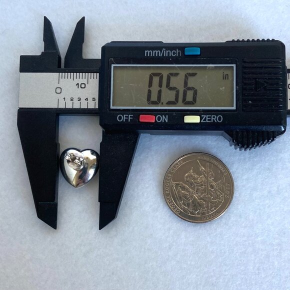 Sterling Silver 925 Italy 0.5" Hollow Puffy Heart Stud Earrings - Picture 16 of 16